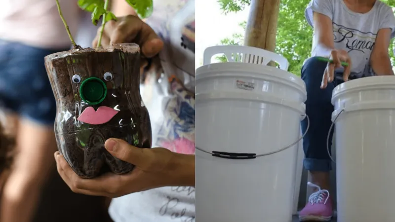 Atividades abordam temas como consumo consciente e reaproveitamento de materiais.